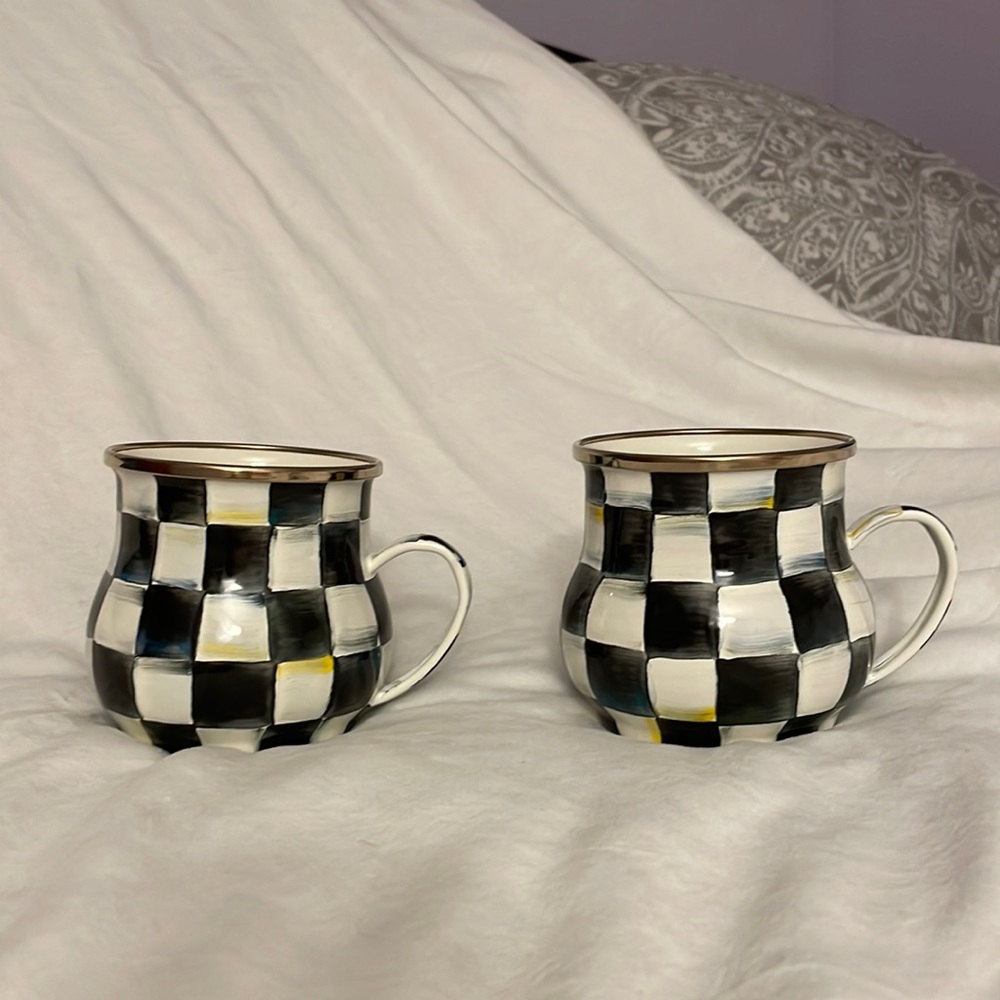 Checkerboard Ceramic Mug - Black & White